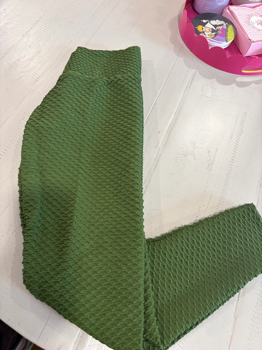 Booty by Brabants Olive Green Textured Leggings